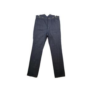 NWT Frontier Classics Black Prospector V Notch Suspender Button Jeans Men's 40